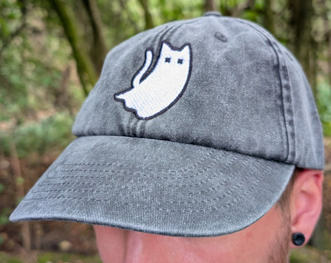Ghost Cat embroidered cap GREY
