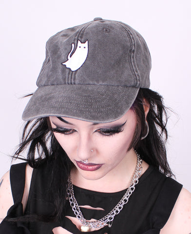 Ghost Cat embroidered cap *GREY*