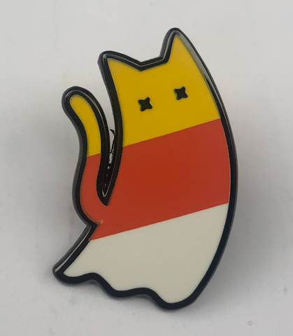 Ghost Cat enamel pin - CandyCorn