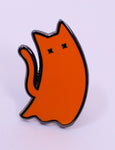 Ghost Cat enamel pin - Orange