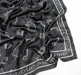 Ghost Cat satin head scarf