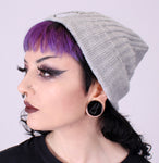 Light grey Ghost Cat embroidered beanie